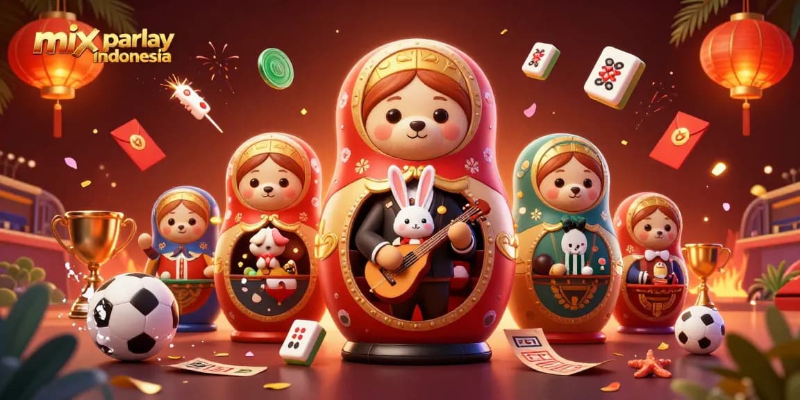 Experience mix parlay indonesia with engaging cartoon bears and dynamic casino elements in a vibrant scene.