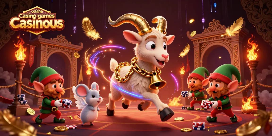 Engage in exciting online casino games casinous with festive characters in a captivating casino scene.