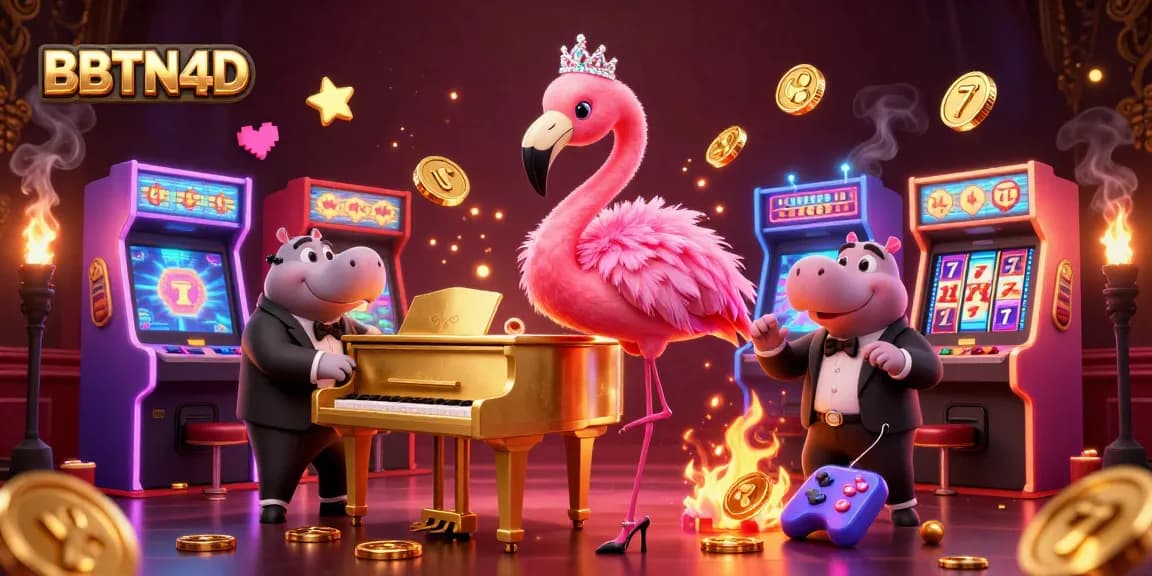 BBTN4D menghadirkan pengalaman bermain slot modern dengan elemen cerah dan interaktif dalam ilustrasi kasino digital.