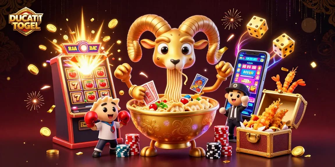 Engage with DUCATITOGEL's thrilling casino atmosphere featuring vibrant characters and exciting game elements.