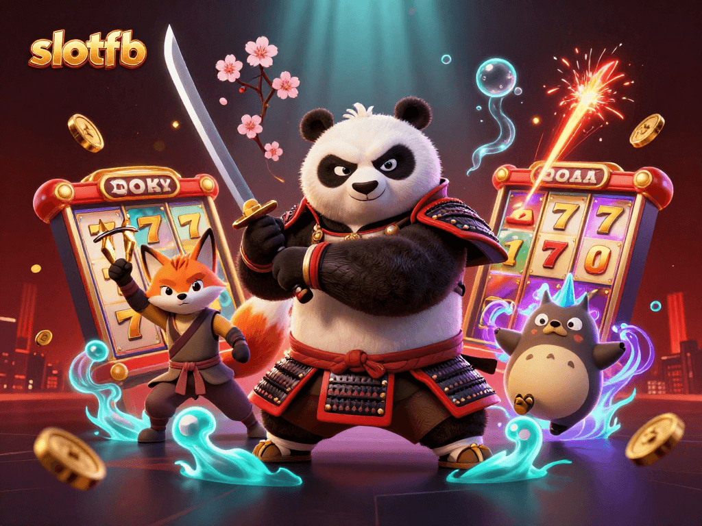 Engage in thrilling slotfb gaming with vibrant characters and action-packed casino elements.
