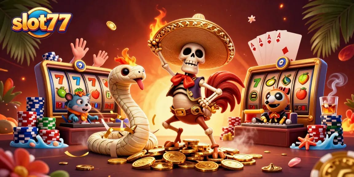 Menangkan jackpot slot77 dengan permainan yang seru dari karakter kasino yang menarik.
