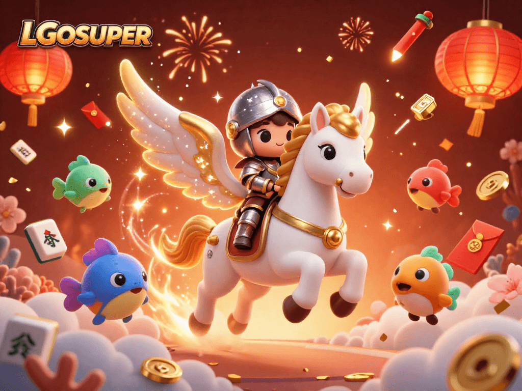 Engage with the thrilling LGOSUPER fish shooting game featuring dynamic characters and colorful game elements.