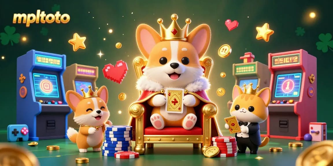Rasakan pengalaman seru mpltoto dengan gambar 3D ceria penuh karakter dan elemen kasino.