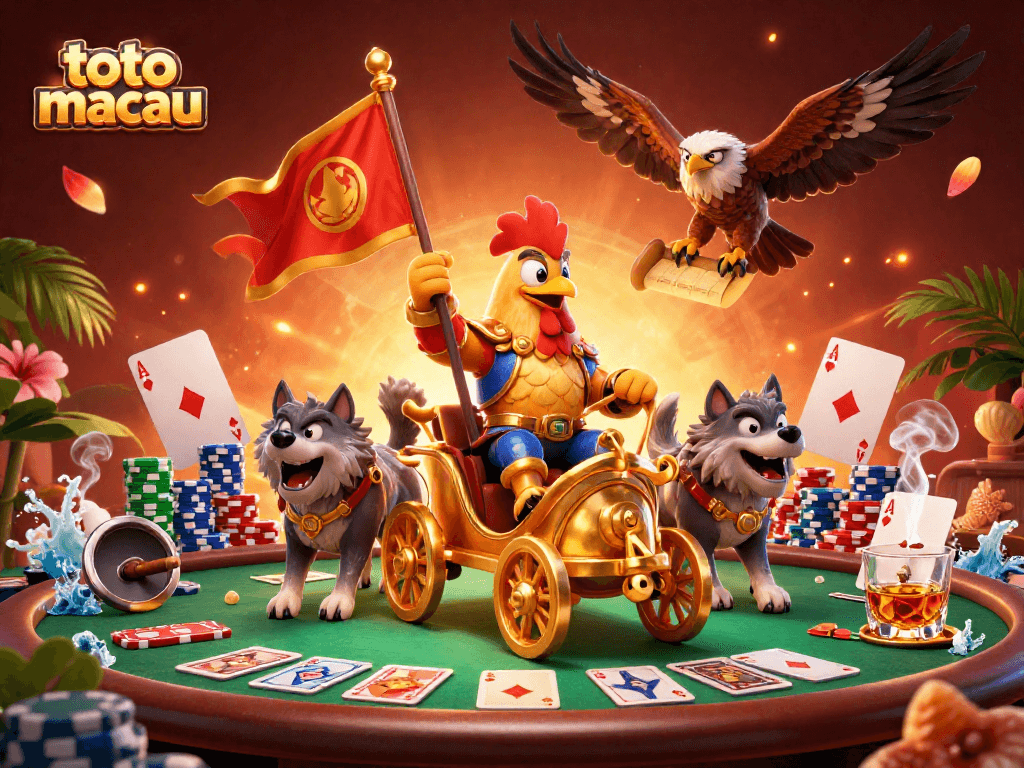 Experience thrilling toto macau action with a vibrant scene featuring a rooster warlord in 3D!