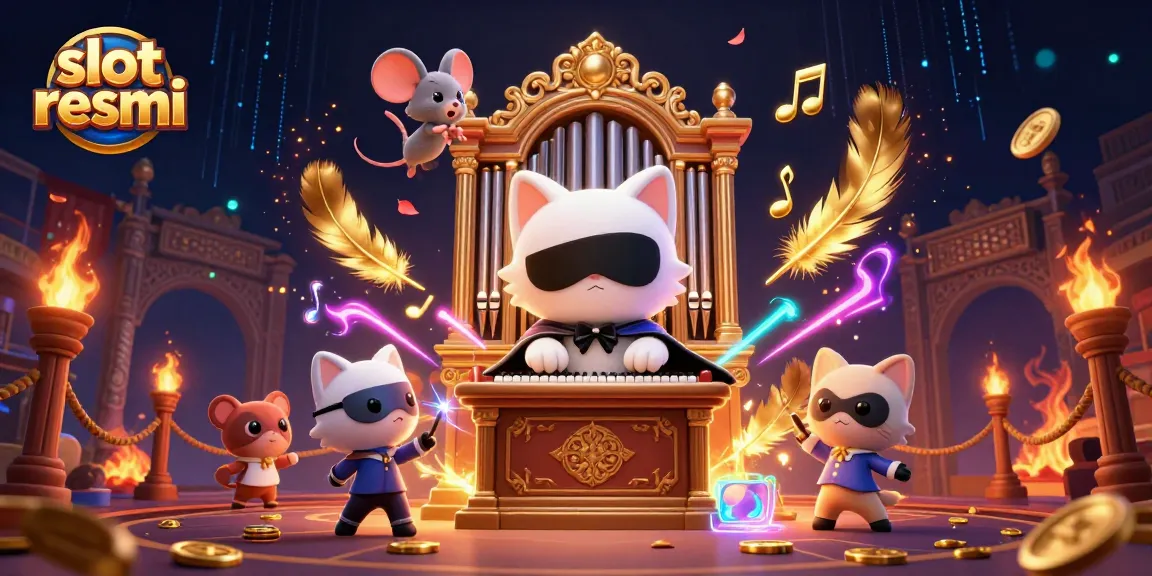 Menangkan slot resmi dengan simbol permainan imersif dan elemen berwarna-warni yang mengelilingi karakter kucing hantu.