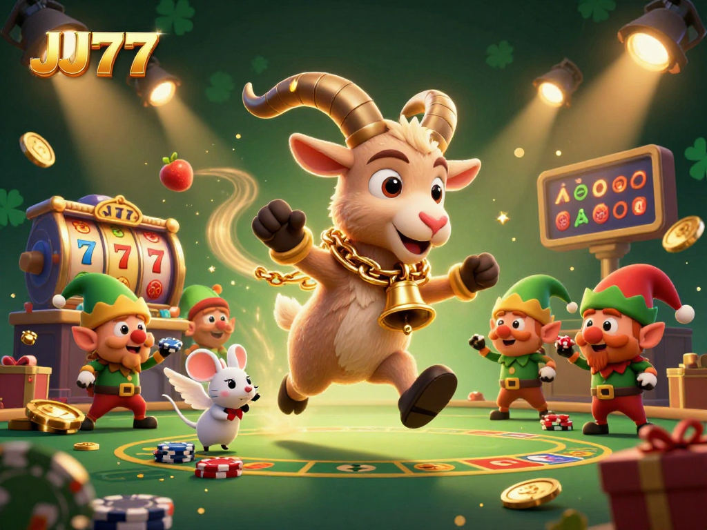 Experience the thrill of JJ77 gaming with immersive characters and dynamic casino elements.