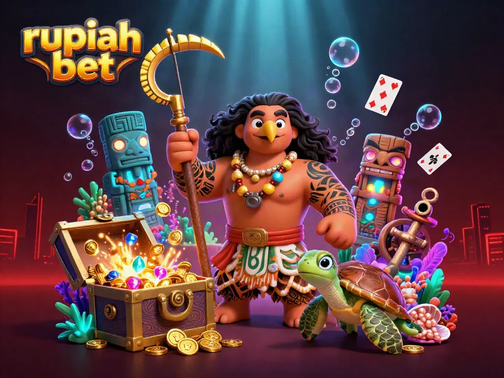 Spin and win at rupiah bet with vibrant underwater treasures and lively characters in a casino-themed adventure.