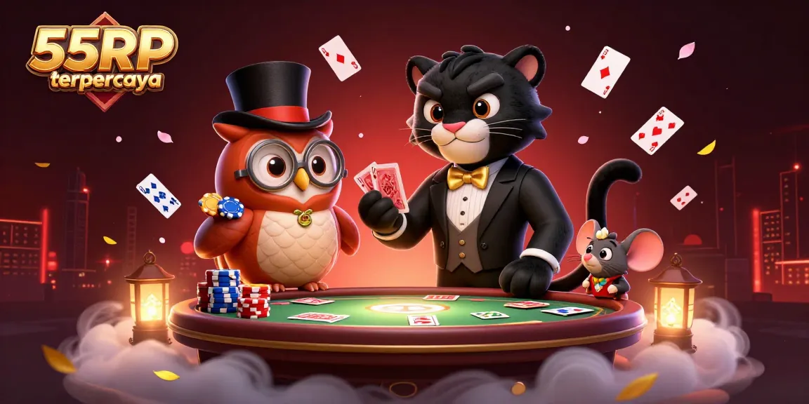 Experience thrilling gameplay with 55RP terpercaya's stylish characters and dynamic casino elements.