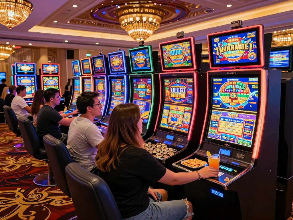 Pengalaman bermain slot server Thailand yang seru di kasino dengan mesin slot dan pemain bersemangat.