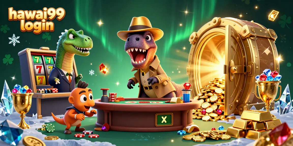 Experience winning at hawai99 login with vibrant 3D casino characters in a dynamic scene.