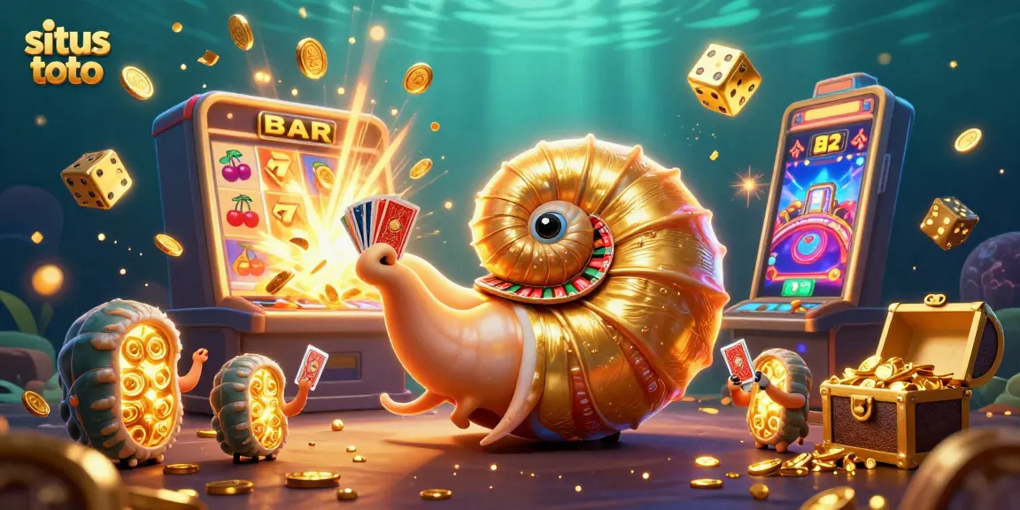 Menangkan permainan situs toto dengan karakter nautilus berkilau dan mesin slot penuh koin.