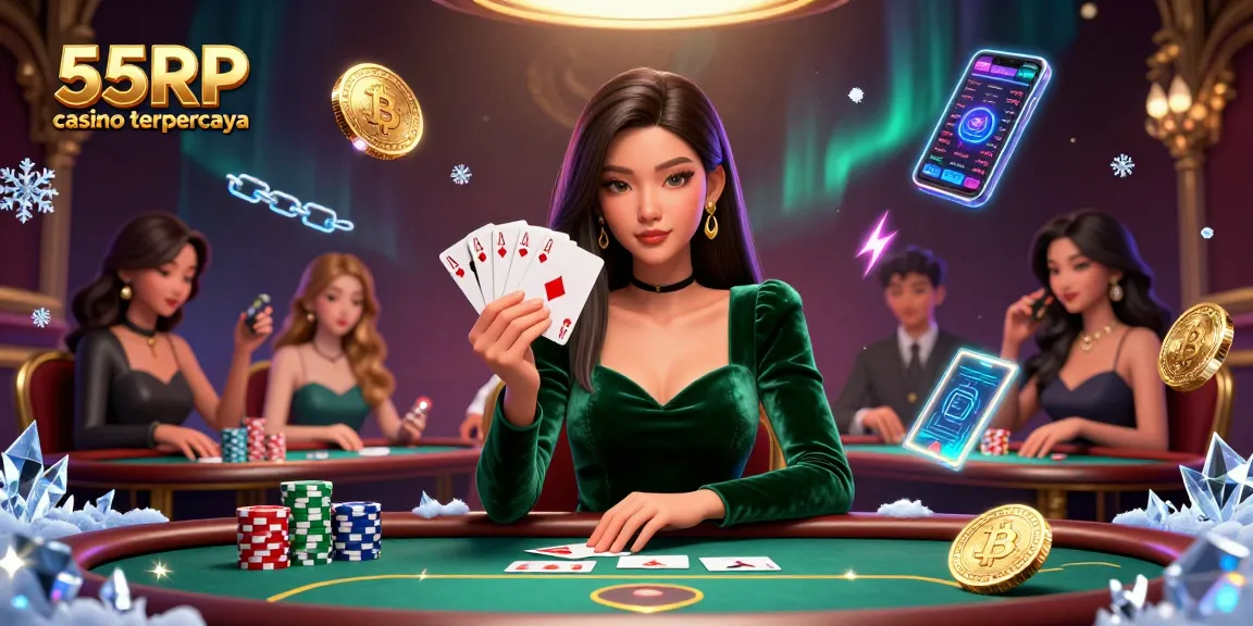 Engage with strategic gameplay at 55RP casino terpercaya featuring a focused Asian woman in action.