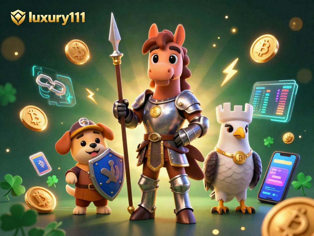 Engage with luxury111 and boost your gaming with a dynamic 3D casino scene featuring cartoon characters.