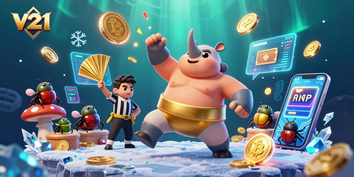 v21 menawarkan gameplay cepat dengan banyak koin emas terbang saat juara serangga menginjak.