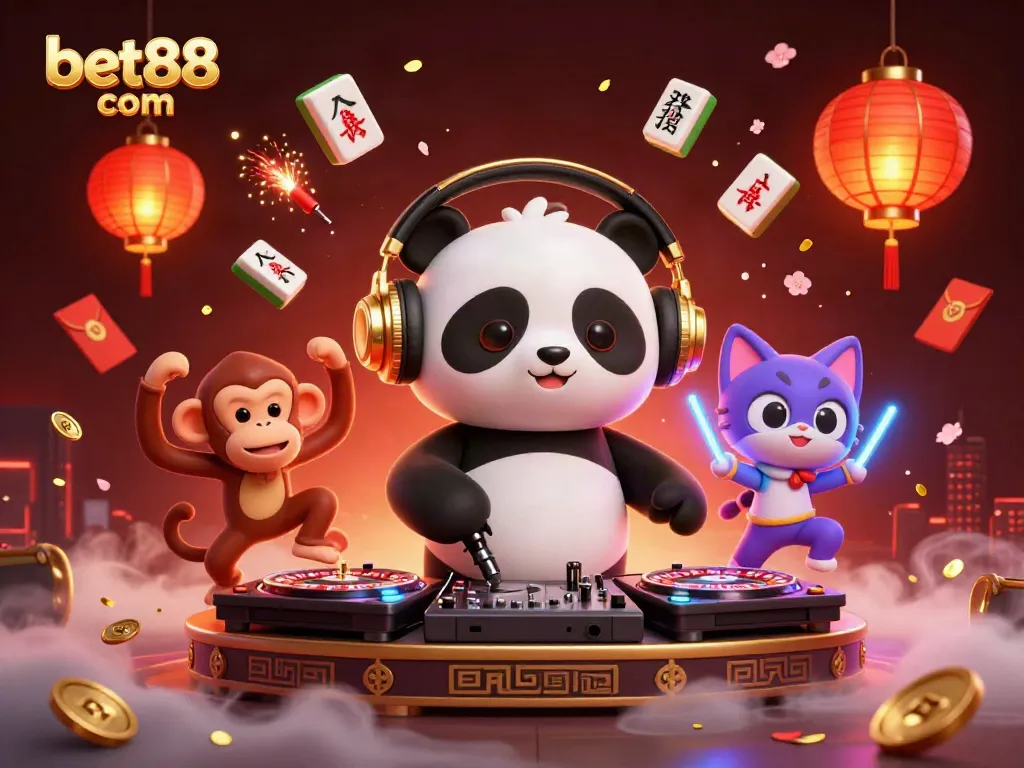 Spinning on roulette wheels, DJ panda creates an electrifying atmosphere on bet88 com.