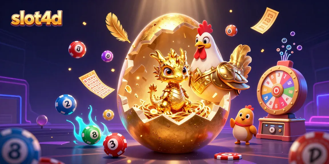 Engage with slot4d's dynamic gaming experience featuring a golden baby dragon and lively gaming elements.