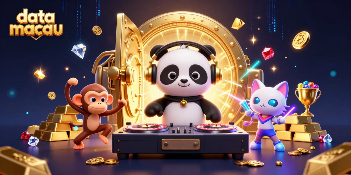Menangkan data macau saat DJ panda bersama monyet dan kitten merayakan uang di kasino
