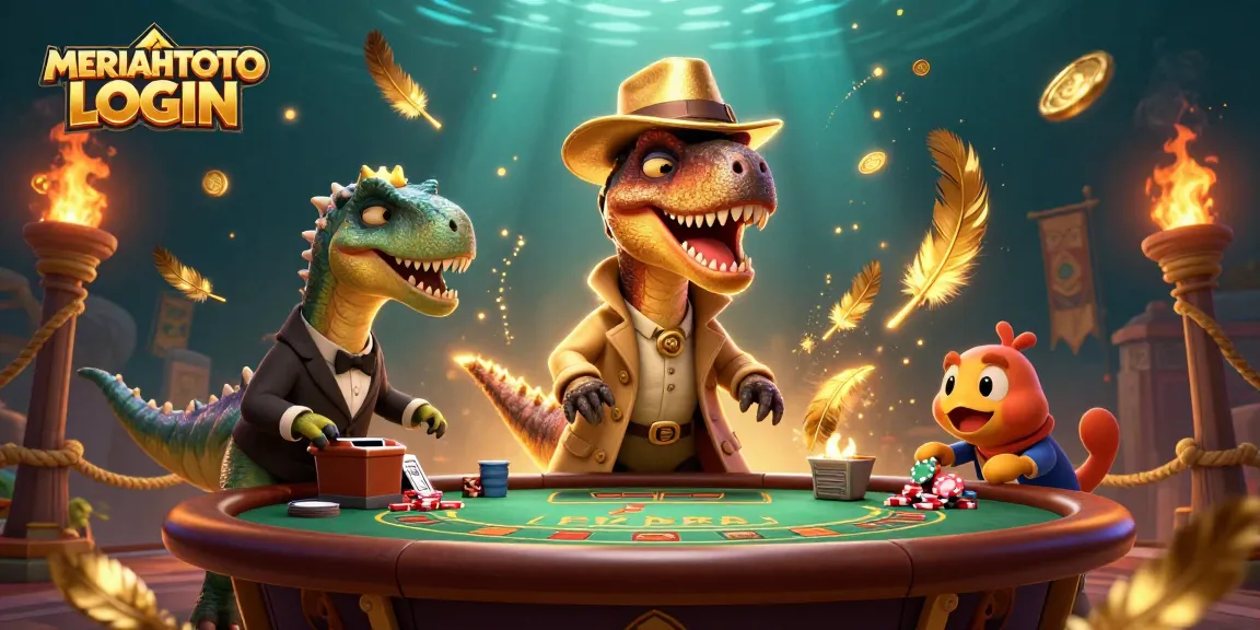 Permainan MERIAHTOTO LOGIN dengan velociraptor di meja blackjack, menarik perhatian penjaga pit stegosaurus.