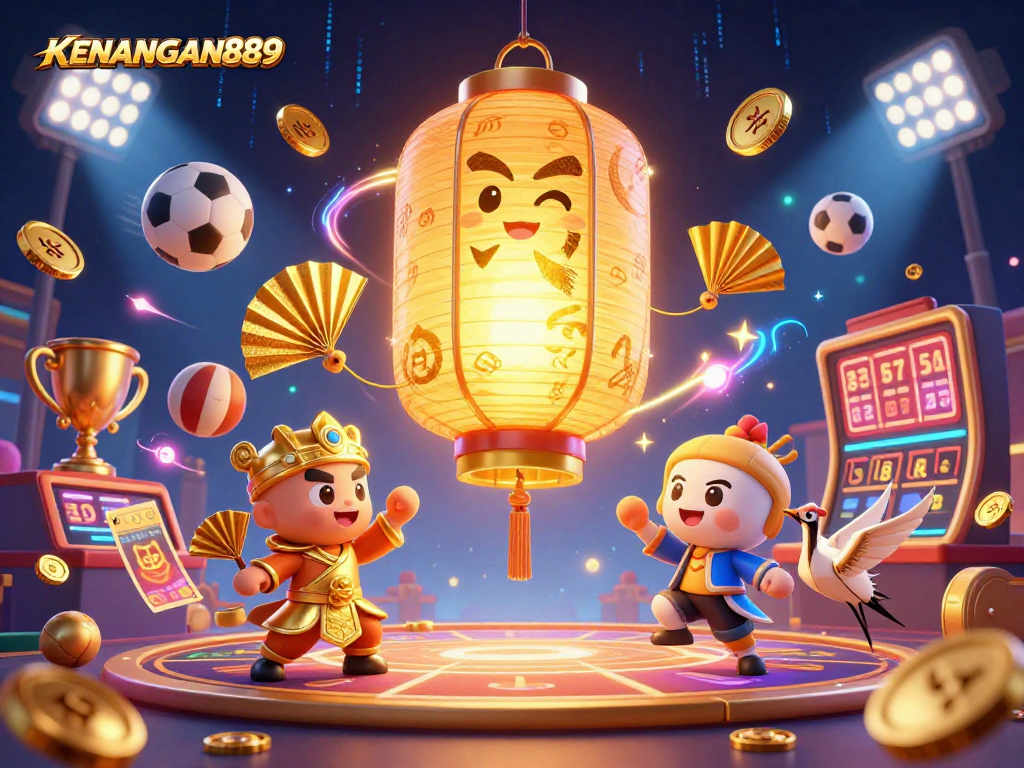 Experience excitement with KENANGAN889, featuring a vibrant casino scene packed with dynamic sports elements.