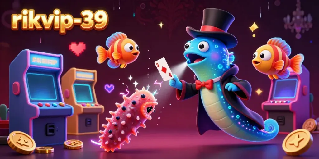 Engaging scene featuring characters from rikvip-39 performing card tricks in an exciting casino environment.