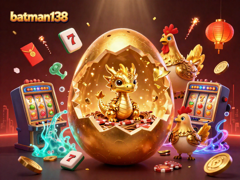 Win big with batman138 as a golden dragon and poker chips ignite your game!