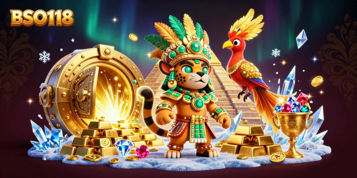 Experience BSO118's stunning casino adventure with vibrant gem-filled treasure scenes.