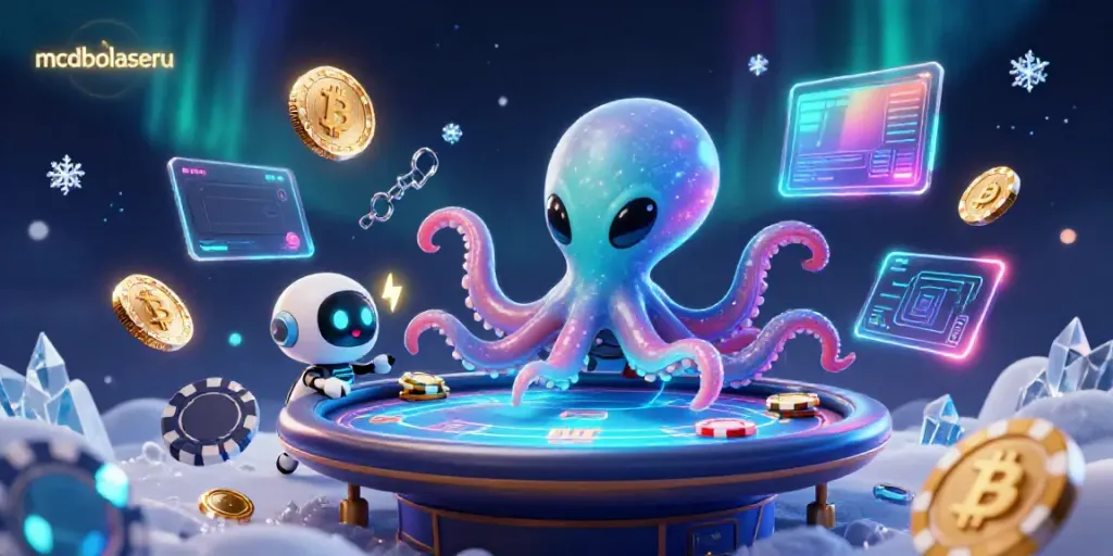 Menangkan permainan di mcdbolaseru dengan alien gurita dan robot di meja poker holografis.