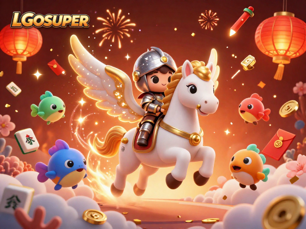Engage with the thrilling LGOSUPER fish shooting game featuring dynamic characters and colorful game elements.