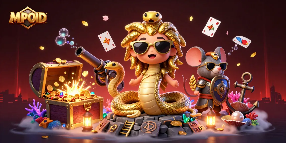 Engage with MPOID's exciting casino adventure featuring 3D cartoon Medusa and dynamic gameplay elements.