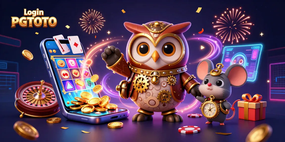Spin and win with login PGTOTO in this vibrant casino-themed 3D illustration.