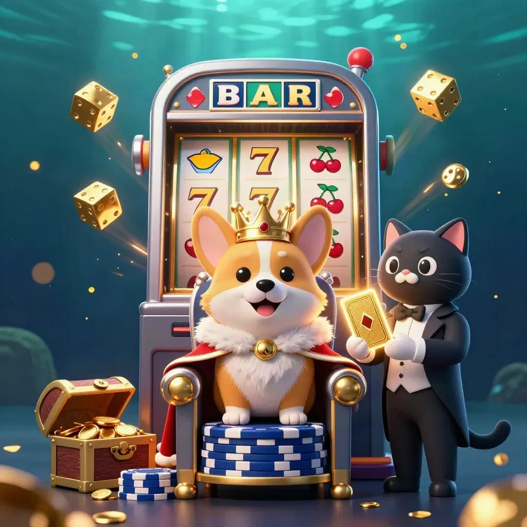 Korgi raja dan pelayan kucing di singgasana chip, mesin slot meledak, harta emas berhamburan