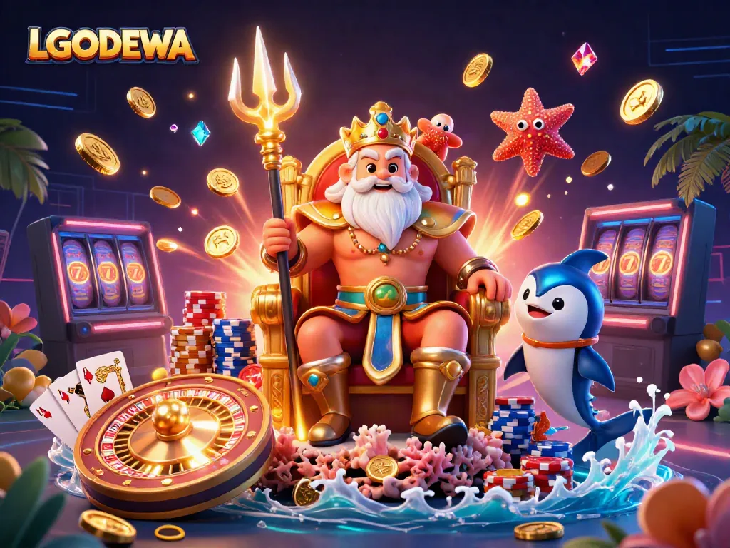 Experience immersive gaming at LGODEWA with vibrant characters and dynamic casino elements.