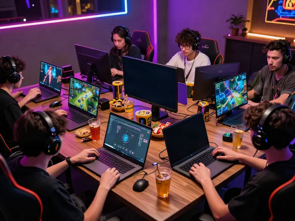Pengguna bermain game online qqgobet dengan perangkat modern dalam suasana dinamis.