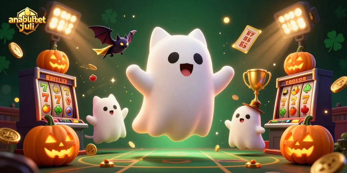 anabulbetjuli menghadirkan suasana kasino dalam ilustrasi 3D kartun dengan karakter hantu kucing