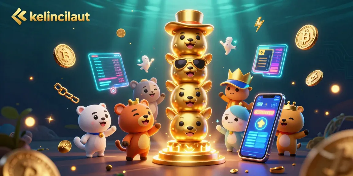 Engage in thrilling crypto gaming with kelincilaut-themed captivating 3D casino illustration.