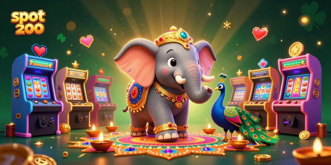 Experience the thrill of slot bet 200 in this vibrant, interactive casino scene featuring an ornate elephant and peacock.