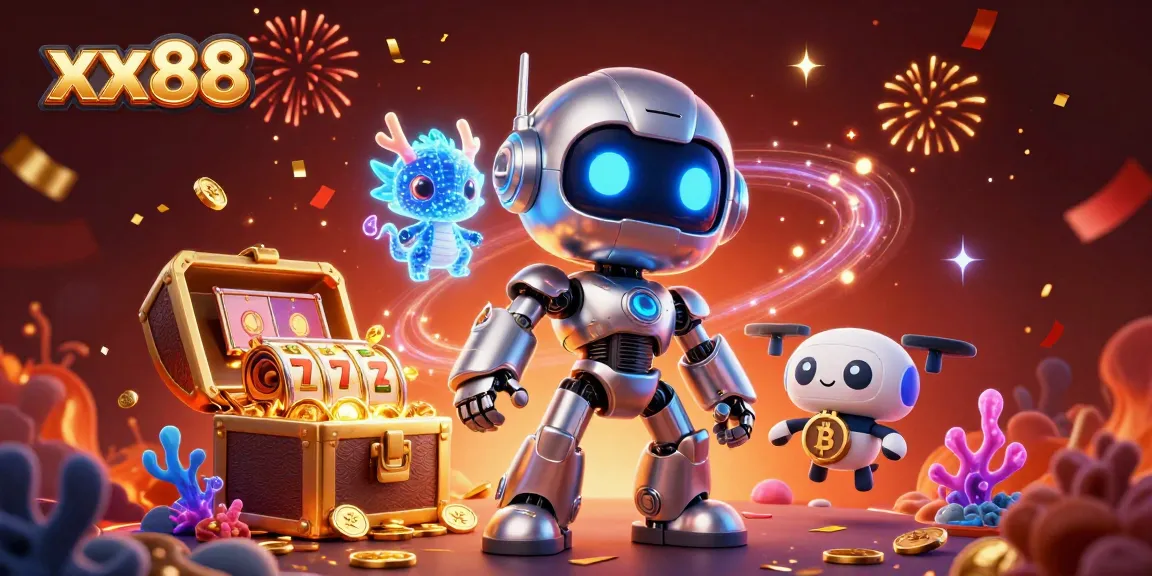 Engage with thrilling blockchain gaming at xx88 featuring a vibrant neon casino illustration.