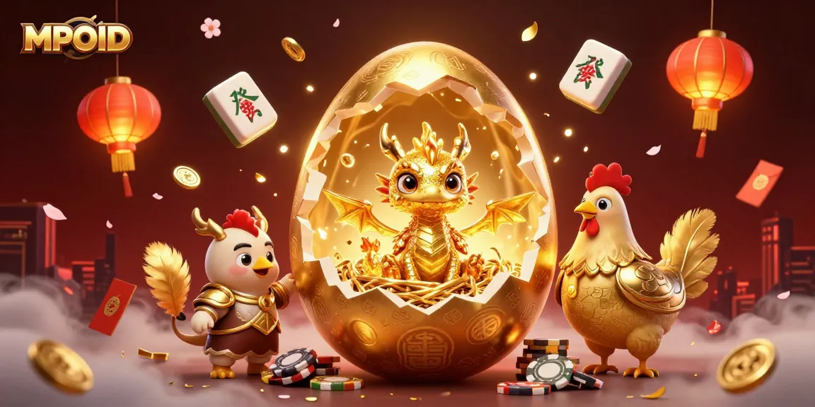 Engage with MPOID's captivating online casino world featuring a golden dragon and poker chips.