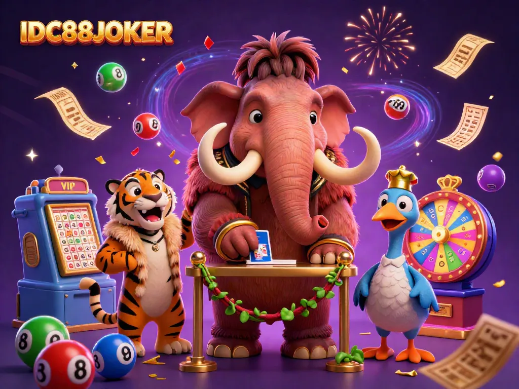 Experience the excitement of IDC88JOKER with vibrant casino characters and game elements.