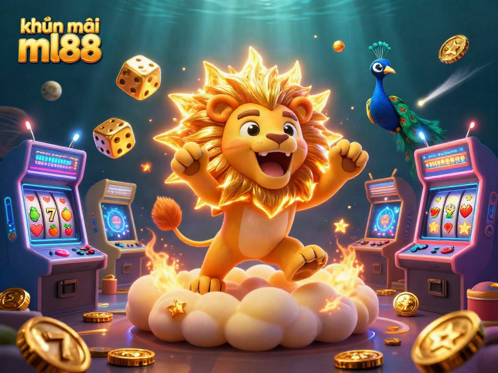 Experience the excitement of khuyến mãi ml88 with vibrant casino elements and dynamic characters in a striking illustration.