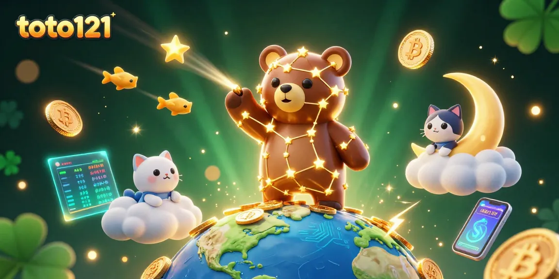 Raih kemenangan di toto121 dengan ilustrasi digital 3D bertemakan kasino yang menarik.