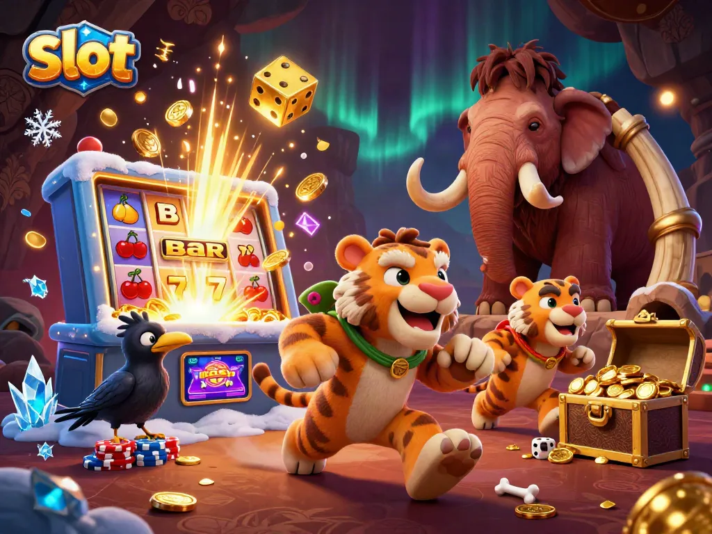 Slot yang mengagumkan dengan jackpot dan karakter kartun yang menarik menghiasi kasino prasejarah.