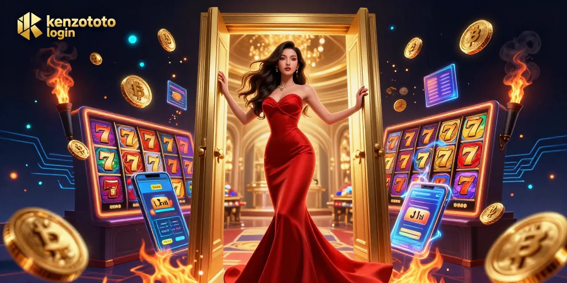 Experience the thrill of kenzototo login with stunning visuals of slot reels and jackpot excitement.