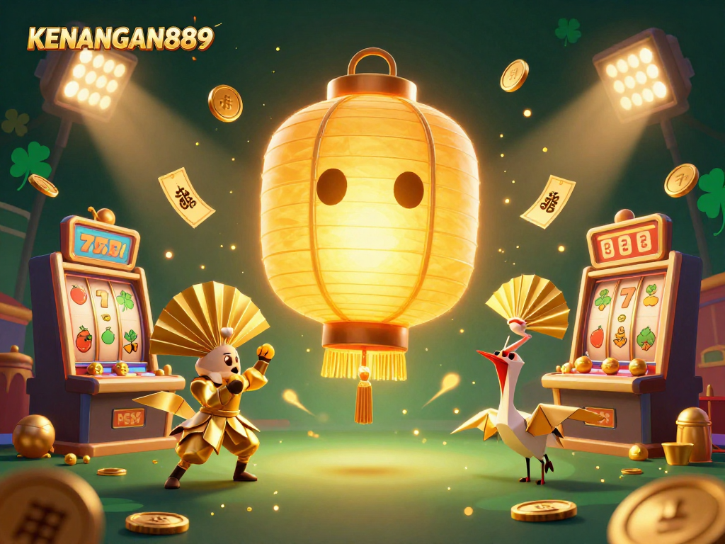 Experience KENANGAN889's enchanting night market casino with golden lantern spirit and dynamic slot elements.
