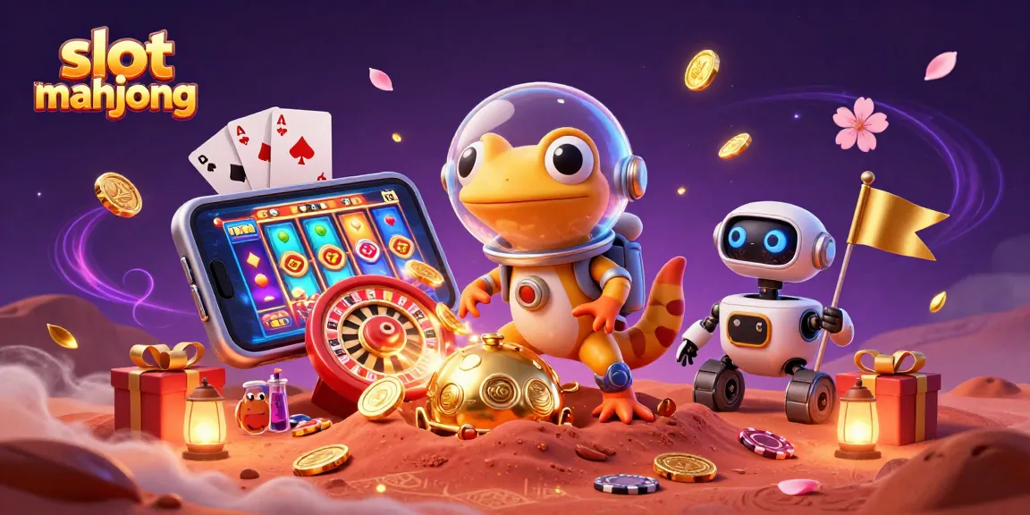 Experience thrilling gameplay with slot mahjong, featuring 3D cartoon characters in a vibrant casino scene.