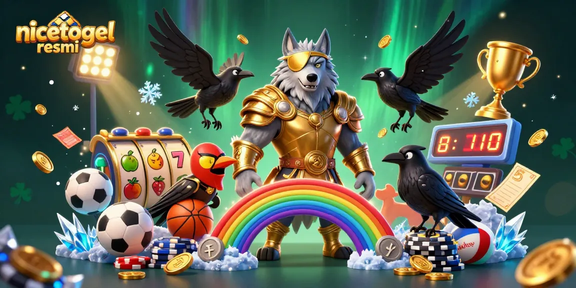 Experience gaming excitement with the nicetogel resmi platform, showcasing vibrant slot reels and dynamic elements.