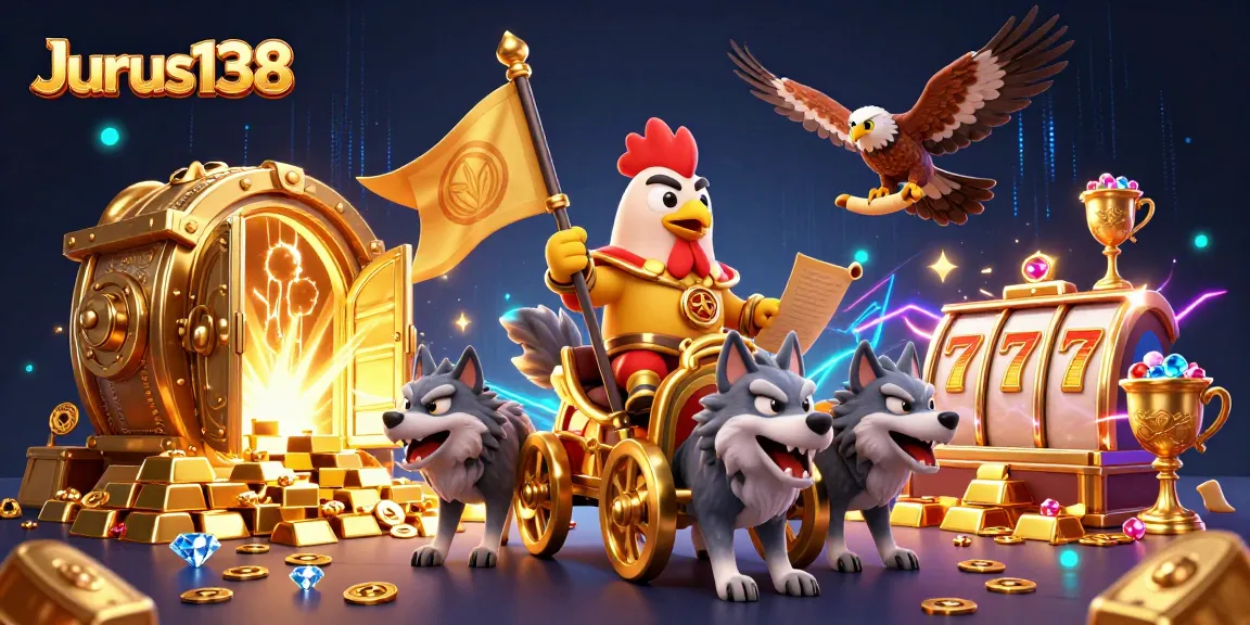Experience epic jackpots at Jurus138 with a rooster warlord and treasure-filled adventure!