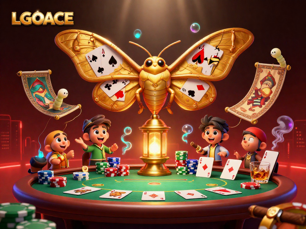 LGOACE captivates players with vibrant 3D casino art featuring poker elements and stunning lighting.
