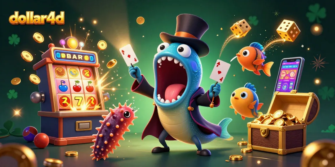 Engage in thrilling gameplay with dollar4d's unique casino magic scene featuring vibrant slot elements.